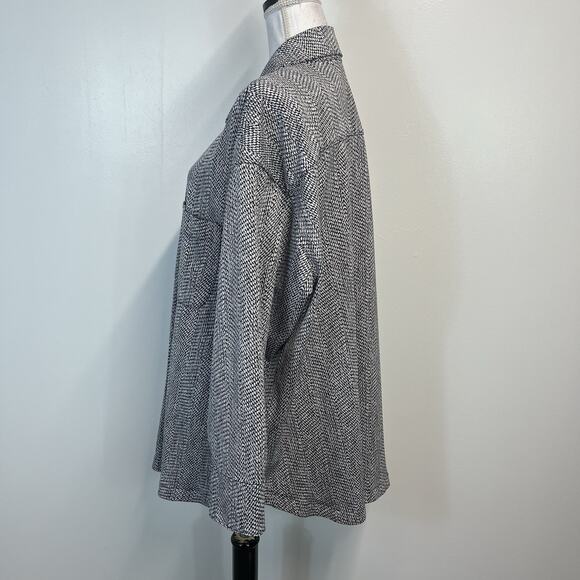 Athleta Blazer Jacket Plus sz 1X Black Taupe Check Stretch Career Casual Pockets - Picture 7 of 9